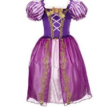 Высокое качество, поступления г. Платье Золушки для маленьких девочек Детское мультяшное платье покроя "принцесс" детские праздничные костюмы Рапунцель и Авроры 09A