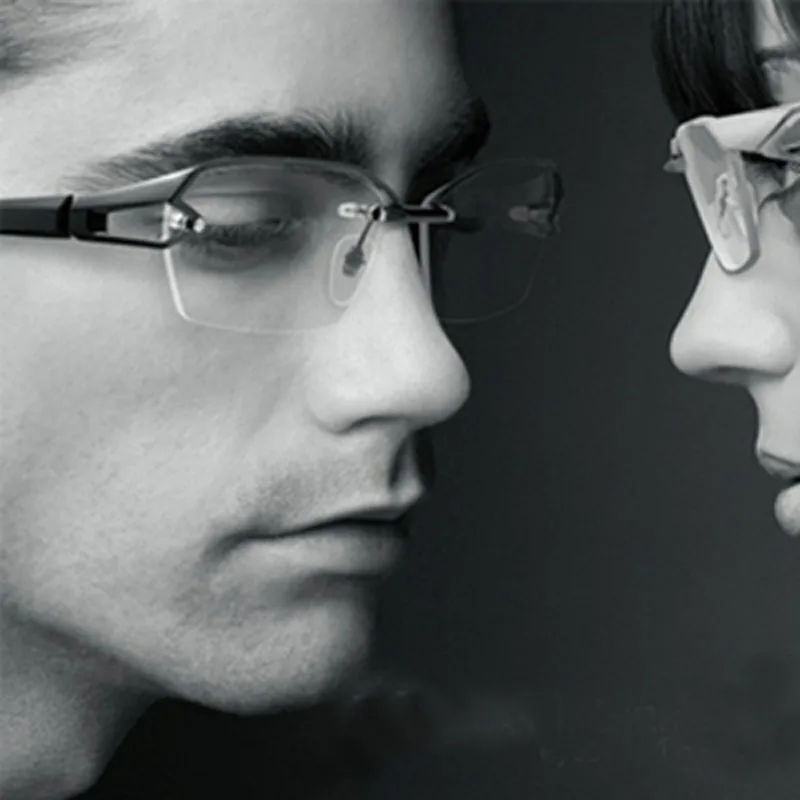 2017 Luxurious Mens Brand Designer Rimless Titanium Eyeglasses