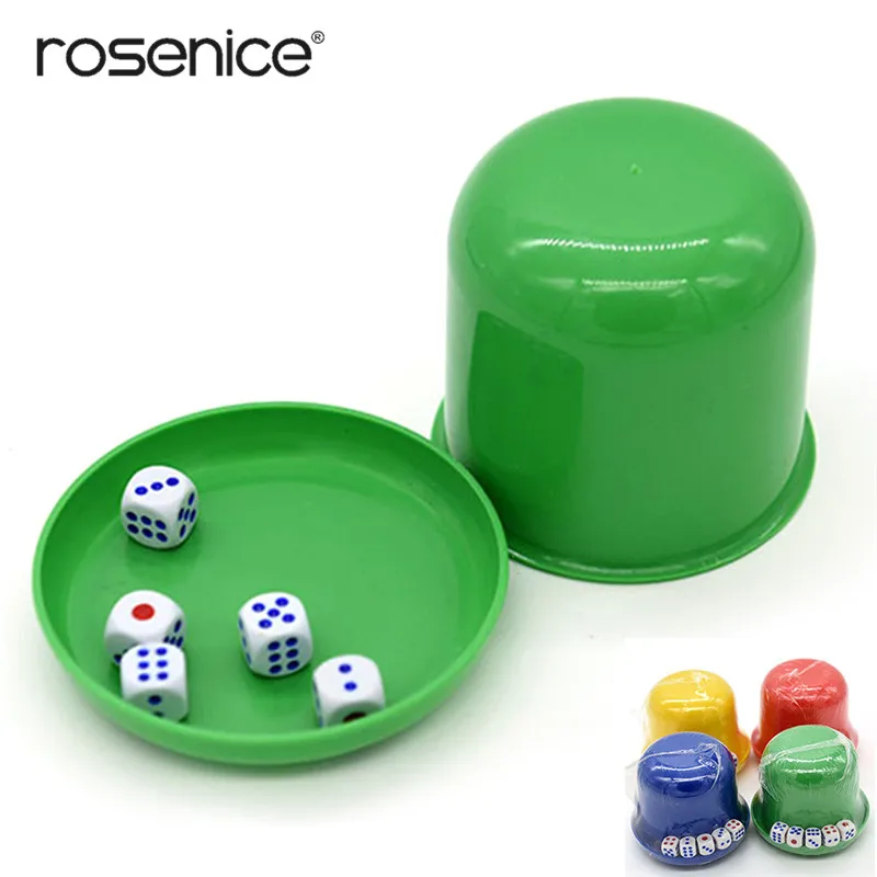

Plastic Dice Cup with Lid and 5 Dice for KTV Party Bar combination dice Thicken with bottom sieve Random Colors