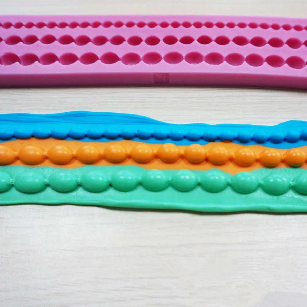 

New Style Creative DIY Pearl String Paste Bead Clay Mold Cake Decorating Tools Cake Silicone Tool Decor