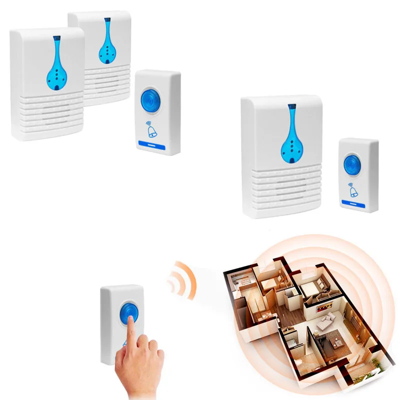 

Wireless Door Bell Home Cordless Portable 32 Chime 100M Range Digital Doorbells JD9 WWO66