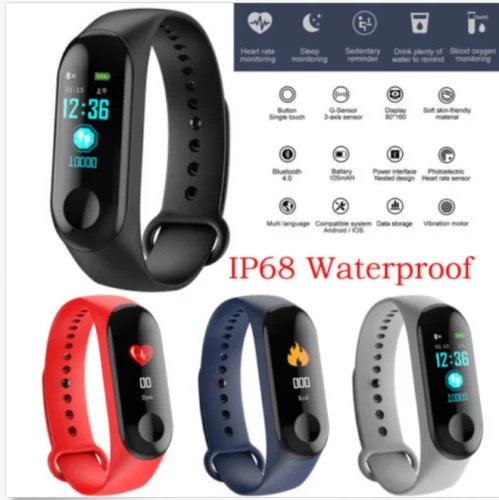 

Fitness Activity Tracker Monitor Sport Bracelet Pedometer Smart Watch Heart rate Blood Pressure Pedometer for Men Women watch