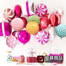 5 шт./лот, яркие фольгированные шары для конфет, 18 дюймов, Круглый леденец, алюминиевые шары для свадьбы, дня рождения, украшения для детской вечеринки