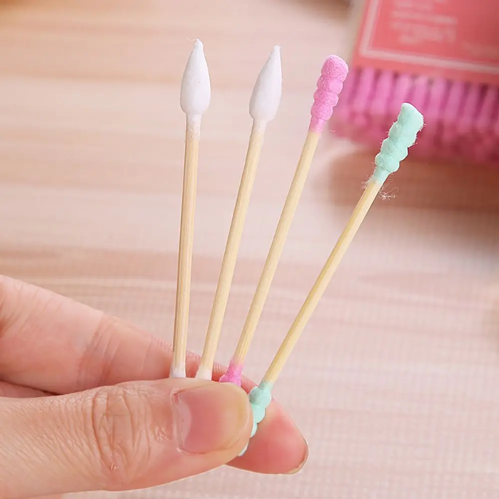 100pcs/pack Double Head Cotton Swabs Eyelash Eyebrow Lip Cleanig Tools Medical Swabs Women Makeup Cotton Buds Health Care Tools