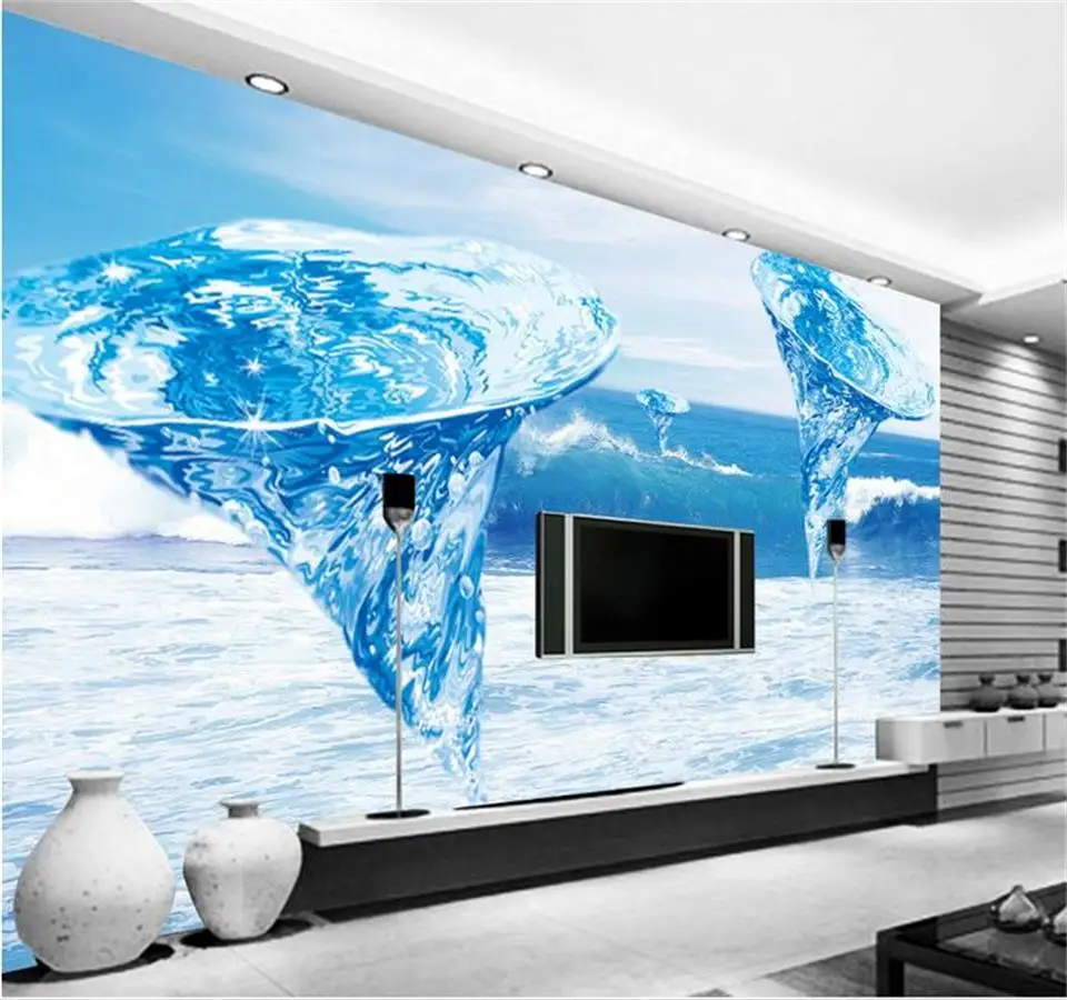 Custom Wallpaper Home Decor Room 3D Photo Mural Ocean Tornado Custom Wallpaper Home Decor Room 3D Photo Mural Ocean Tornado
