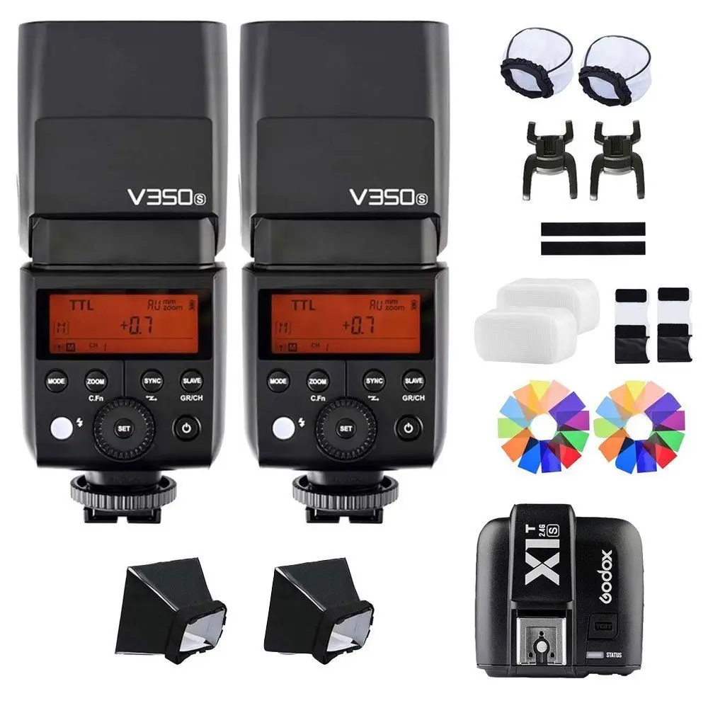 

2X Godox V350S TTL HSS Speedlite Flash With Built-in 2000mAh Li-ion Battery +X1T-S / Xpro-S Trigger For Sony A77 A77 II A7R