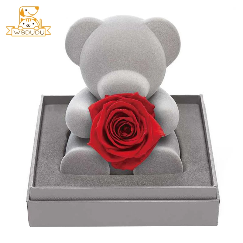 

PVC Teddy Bear of Rose Action Figure Marry Sweetie Animals Dolls Decor Wedding Toys Lovely Creative Surprise Girls Gifts Present