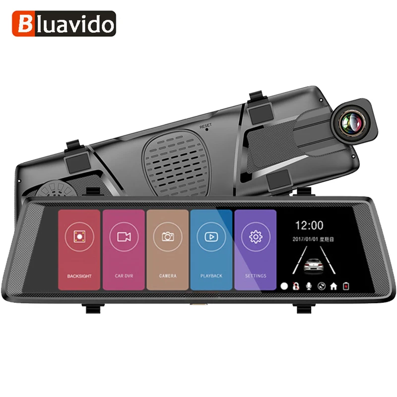 Видеорегистратор Bluavido в зеркало заднего вида 10 дюймов FHD 1080P|Видеорегистраторы| |