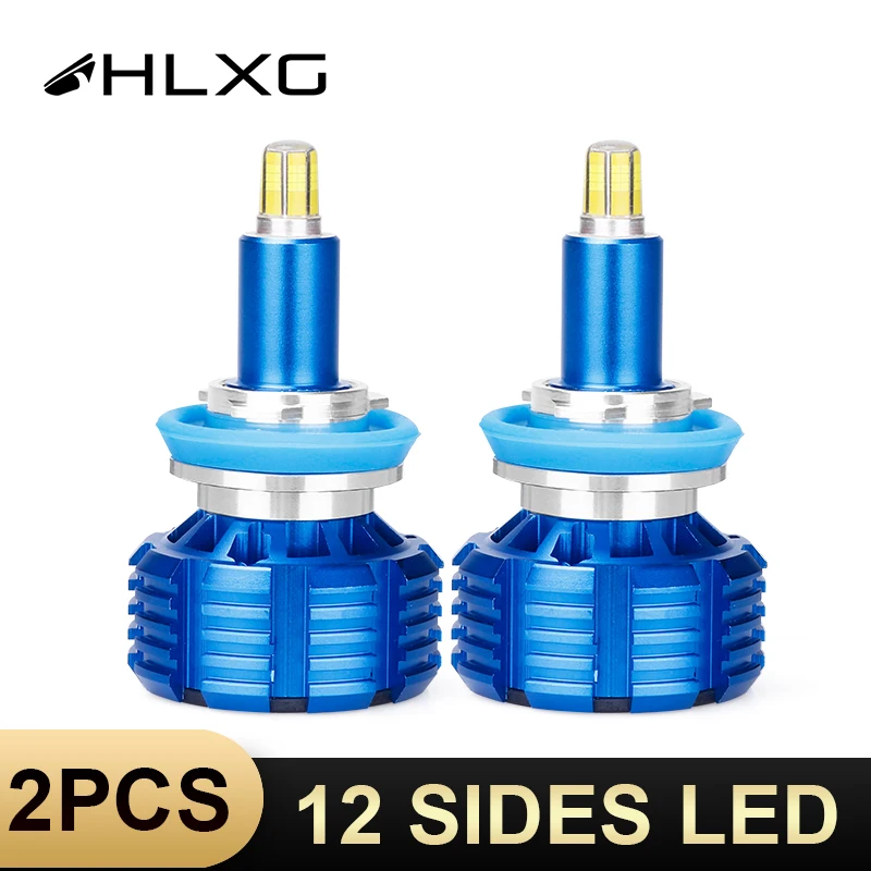 HLXG 13500LM h7 светодиодный H1 H3 H8 H9 H11 9005 9006 880 5202 9012 лампы фары из компактной стали