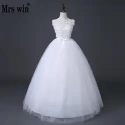 Свадебные платья 2018 невесты элегантные с круглым вырезом Роскошные милые цветы бальное платье Высокая Талия свадебные платья для