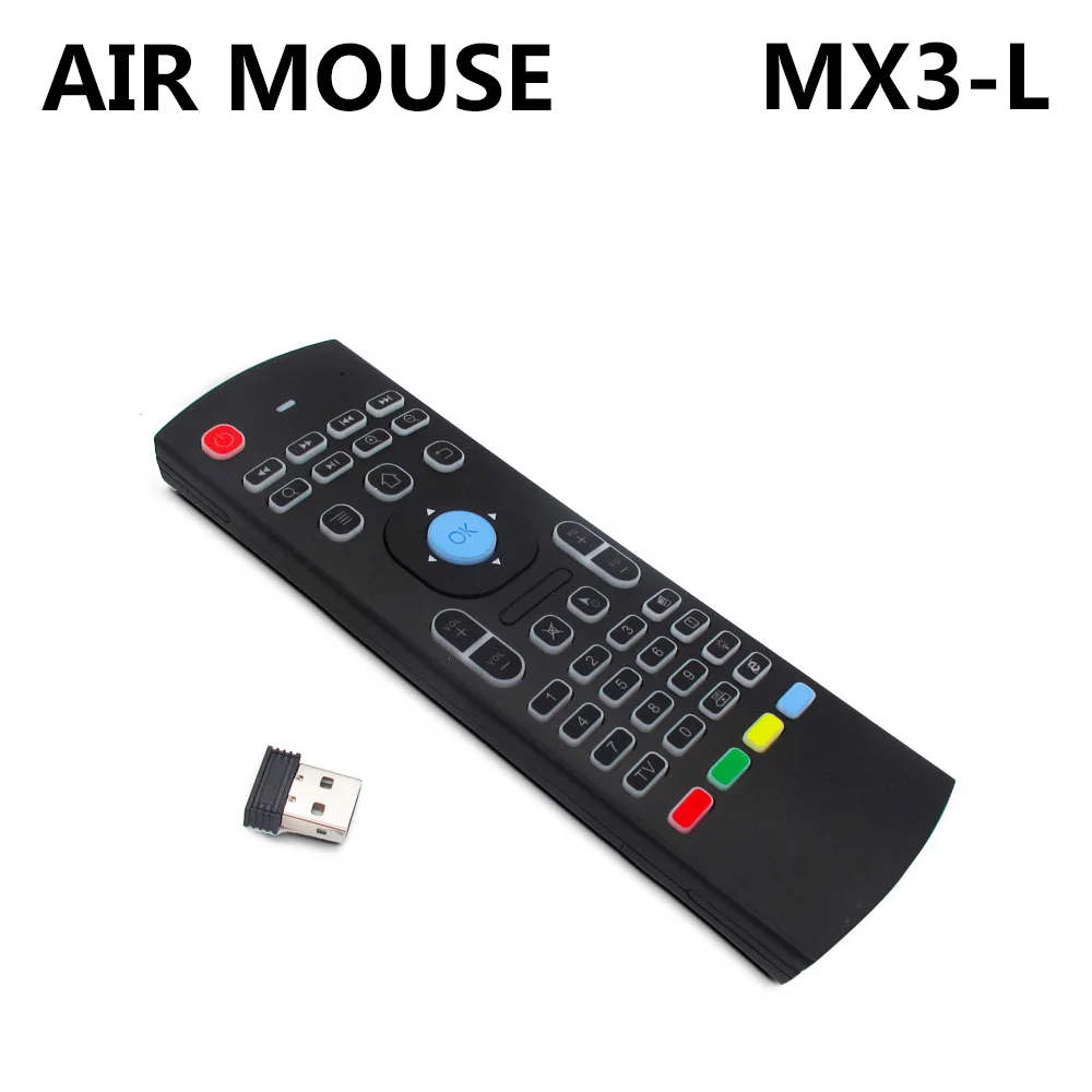 MX3 L подсветка Air mouse Пульт дистанционного управления с 2 4G RF беспроводной