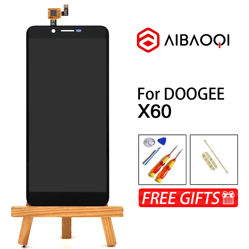 

AiBaoQi New Original 5.5 inch Touch Screen+480 x 960 LCD Display Assembly Replacement For Doogee X60 Android 8.1 Phone
