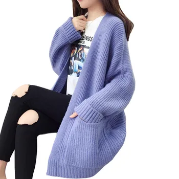 

Long Cardigan Sweater Women Autumn 2019 Fashion Female Casual Long Sleeve Sweater Knitted Cardigans For Women Jacket Tops L60