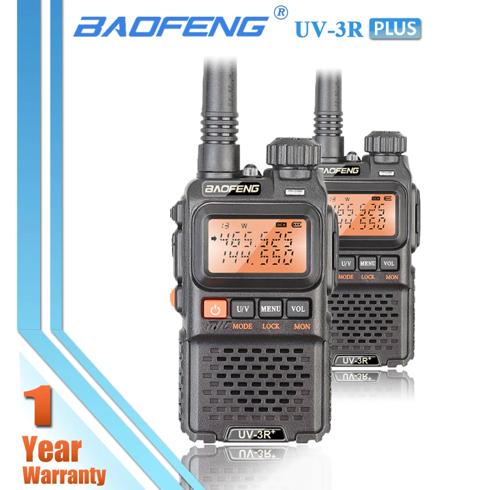 2pcs BaoFeng UV 3R Plus UV 3R+ Two Way Walkie Talkie VHF/UHF 136 174/ ...