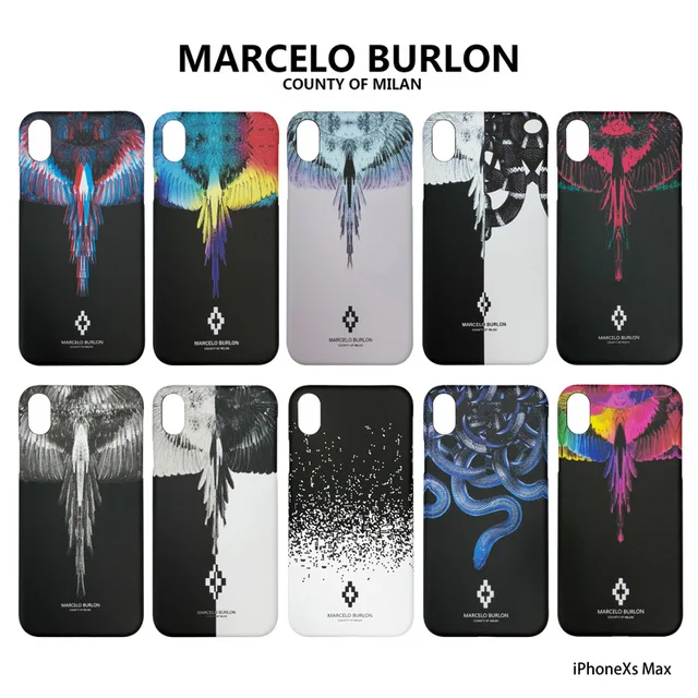 New Marcelo BURLon Wing snake Hard Protective Phone case for iphone 6 6S plus 7 8 plus X 10 XS MAX XR Animal feather wing Cover