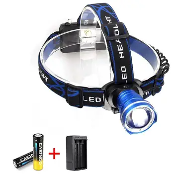 

Zoomable T6 LED Head Torch Headlamp 4 Modes Headlight LED Hunting Head Lights Lantern Charger 18650 Battery