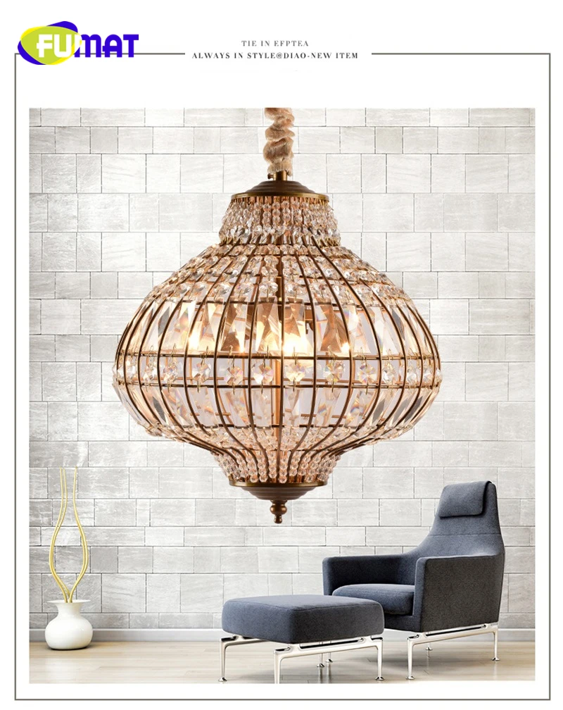 FUMAT Crystal K9 Birdcage Pendant Lamps LED Lighting Light chandeliers led
