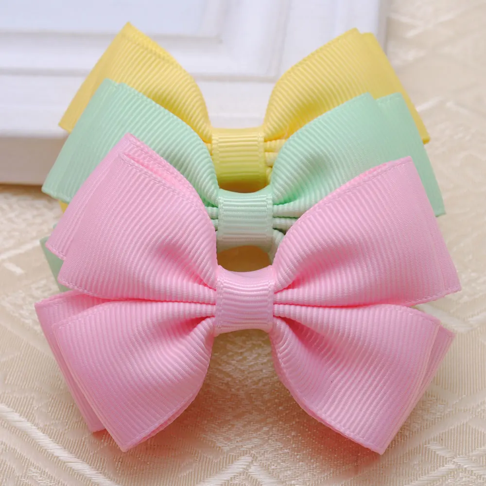 

2pcs/lot solid grosgrain bows toddler baby girls hair ribbon bows kids hair accessories for women can select colors