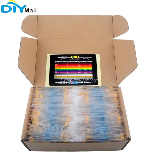 2600pcs/set 130 Values 1/4W 1% Precision Labelled Metal Film Resistor Assortment Kit