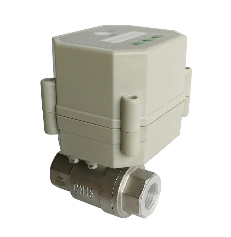 1/2'' Timer electric valve SS304, 9 24VAC/DC Motorized valve with timer control function with