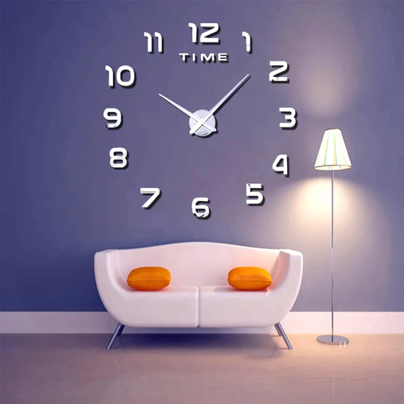 

Digital Clock Wall Clock DIY Wall Clock Modern EVA Material Living Room Transparent Mirror 2018 New