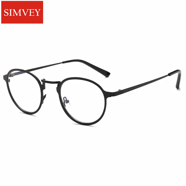 Cheap Simvey 2017 Fashion Retro Blue Light Blocking Glasses Women Mens Metal Anti Blue Rays Computer Glasses Frames Gaming Glasses