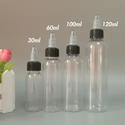 Бутылочки тонкие 30 мл 60 мл 100 мл 120 мл пустая бутылочка с дозатором-капельницей с твист-офф для электронной жидкости е сок VAPE