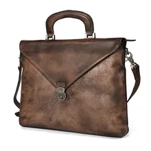Ruil мода Ретро Натуральная кожа Мужская сумка высшего качества деловой портфель мягкая ручка через плечо дорожная сумка для ноутбука