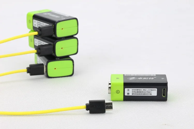 

Cncool 1pcs 9V 400mAh lithium li-po li-ion rechargeable battery + micro usb cable for charging