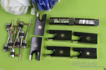 

#Y81 violin bow parts,10 set ebony violin bow frog good inlay High quality