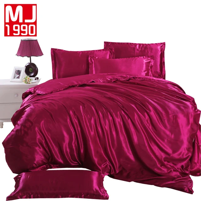 Cheap 2018 NEW Ice Silk Bedding Set 3/4pcs Full / Queen / King Size Bed Sheet Set Solid Duvet Cover Set Sheet Pillowcas Cheap 2018 NEW Ice Silk Bedding Set 3/4pcs Full / Queen / King Size Bed Sheet Set Solid Duvet Cover Set Sheet Pillowcas