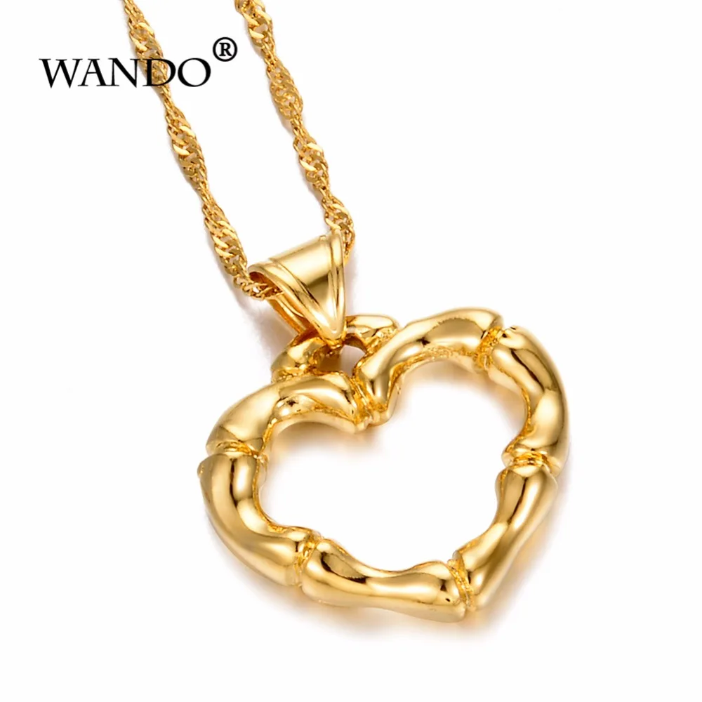 WANDO 24k притягивающее женское ювелирное изделие Золотое Ожерелье Подвеска