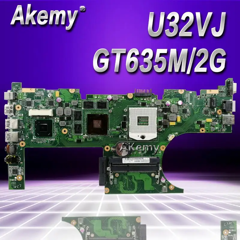 Akemy U32VJ материнская плата для ноутбука ASUS U32VJ U32VM U32V U32 Тесты оригинальная материнская плата HM65 PGA989 GT635M 2GB видеокартой