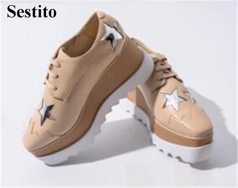 

Newest Women Mixed Colors Star Square Toe Wedges High Heel Casual Pumps Spring/Autumn Concise Slip-on Basic Shallow Women Shoes