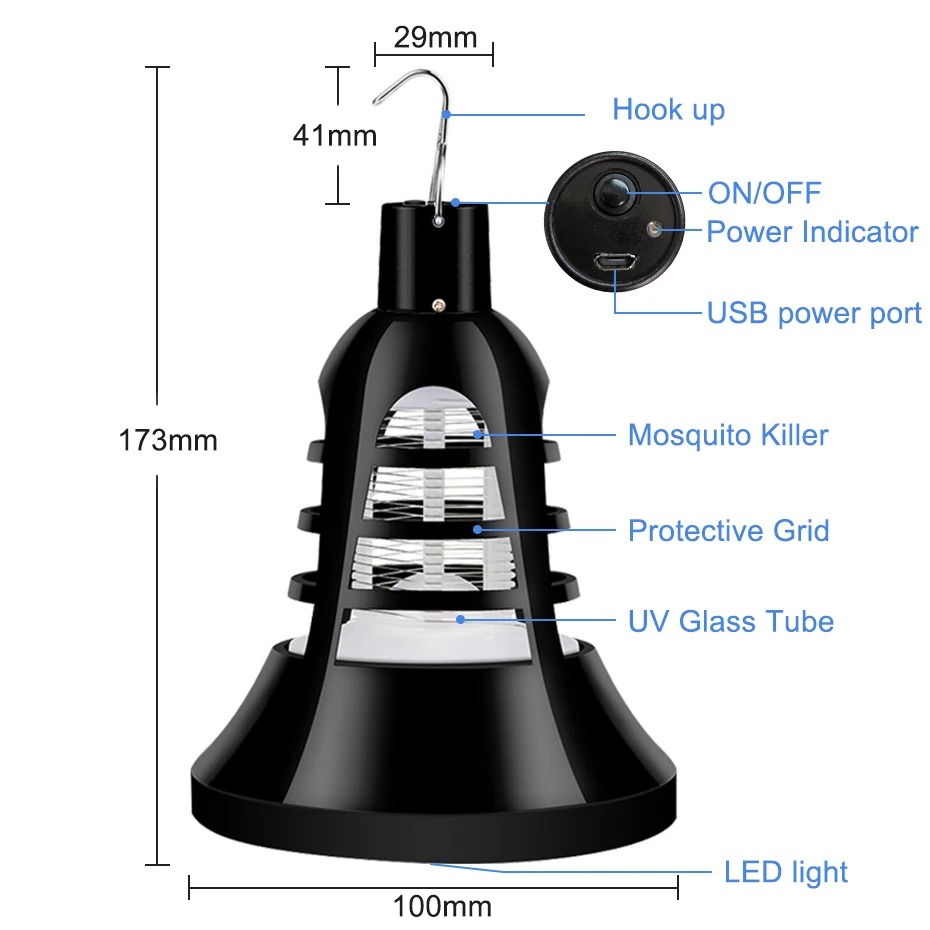 USB Mosquito Killer лампа светодиодный анти москитный Электрический Жук Zapper E27 ловушка для насекомых световая ловушка для насекомых лампа для спальни на открытом воздухе