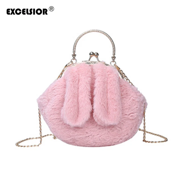 Winter Women Faux Fur Handbags Lovely Soft Sprout Rabbit Fashion Winter Women Faux Fur Handbags Lovely Soft Sprout Rabbit Fashion Causal Totes Female Shoulder Bags