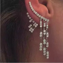 Модная Ультрамодная бижутерия, серьги из меди AAA кубического циркония 2 части серьги-гвоздики с кисточкой для женщин