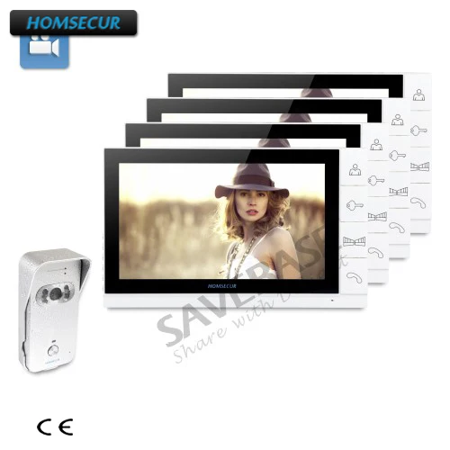 HOMSECUR 9 Wired Hands-free Video&Audio Smart Doorbell with One Button Unlock 1C4M+Russian Local Delivery 