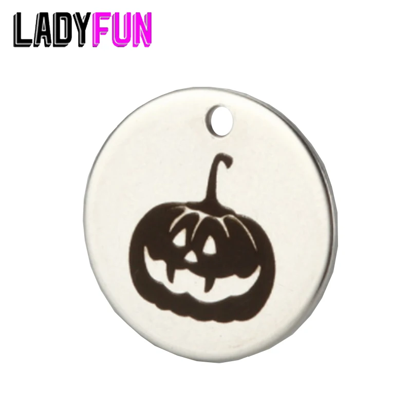 

Stainless Steel Spooky Jewelry Pendant Halloween Charm Pumkin/Candy/ Ghost/Tombstone 15mm