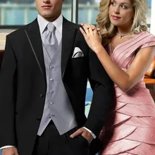 Мужчины свадьба костюм пальто большой размер серый / черный цвет мужчины карьера костюмы рабочий офис бизнес костюмы