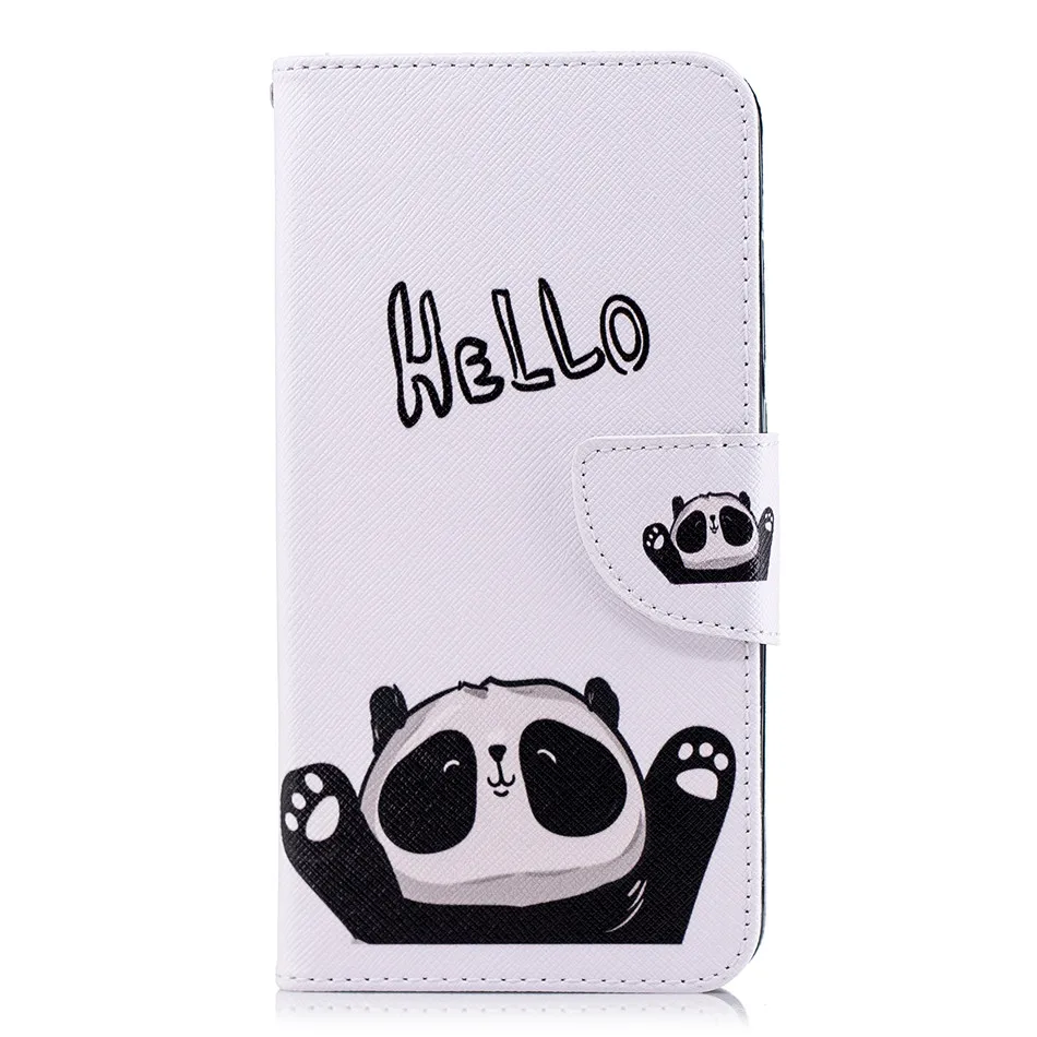 Чехол с милой пандой, слот для карт, чехол для Xiaomi Poco F1 A2 Lite Redmi 6 6A Note 5 6 Pro 4X, кожаный чехол-кошелек со слоном, Fundas D07Z - Цвет: HELLO Panda
