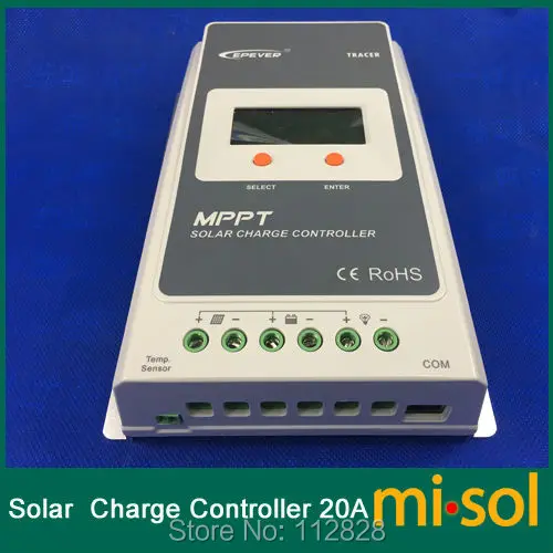 Контроллер солнечной батареи Misol Tracer MPPT 20A с дистанционным измерителем 12/24 в