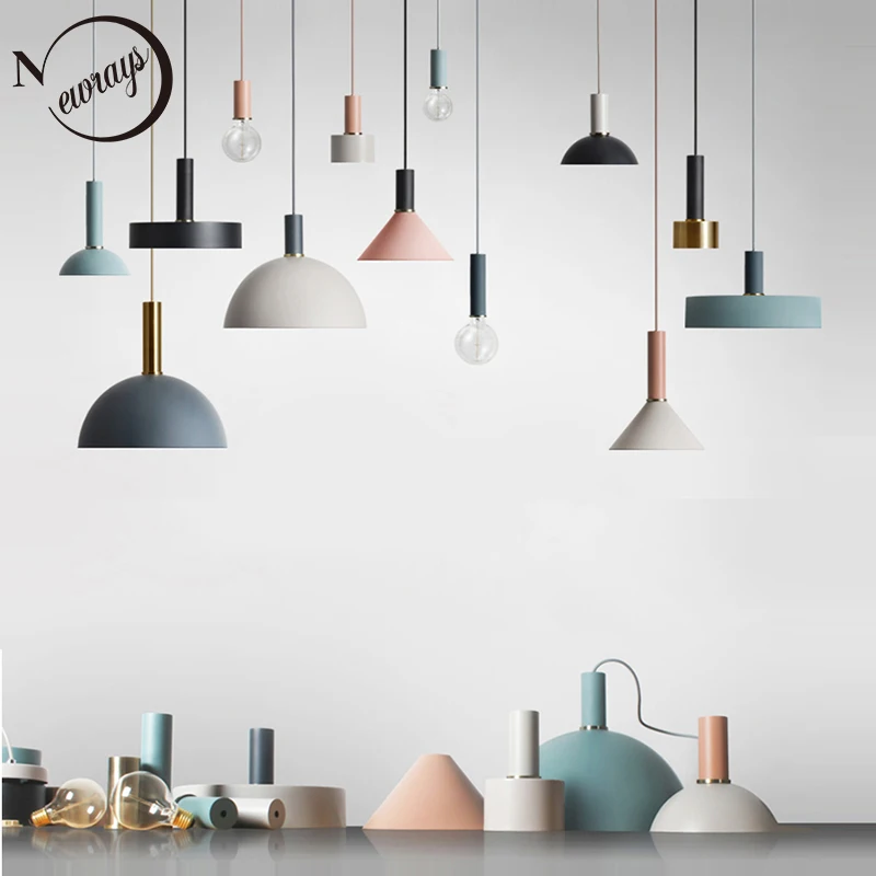 Online Nordic loft semplice del pendente luci E27 LED moderna lampada a sospensione creativo di design FAI DA TE per la camera da letto soggiorno cucina ristorante