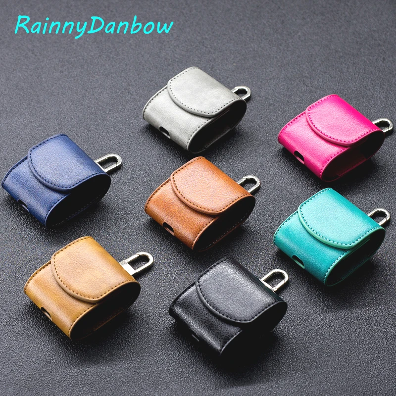 

Cowhide Texture PU Leather Wireless Earphone air pods Portable Case for Apple AirPods Protective Cover Coque Funda Charging Box