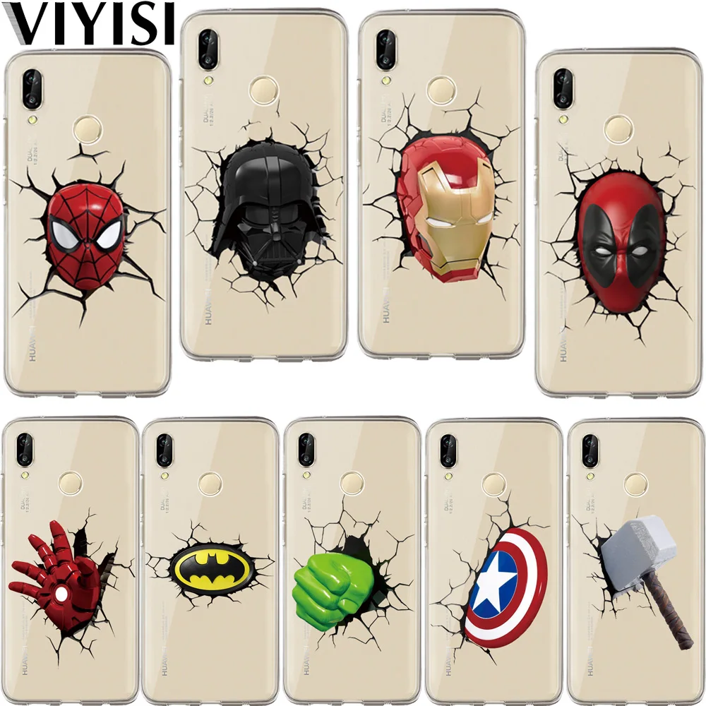

Fundas Marvel Hero case For Huawei Mate 20 10 9Lite Pro Honor 6A Y5 Y6 II Y7 Etui Coque Capas Soft Silicona casos para Bags Cell
