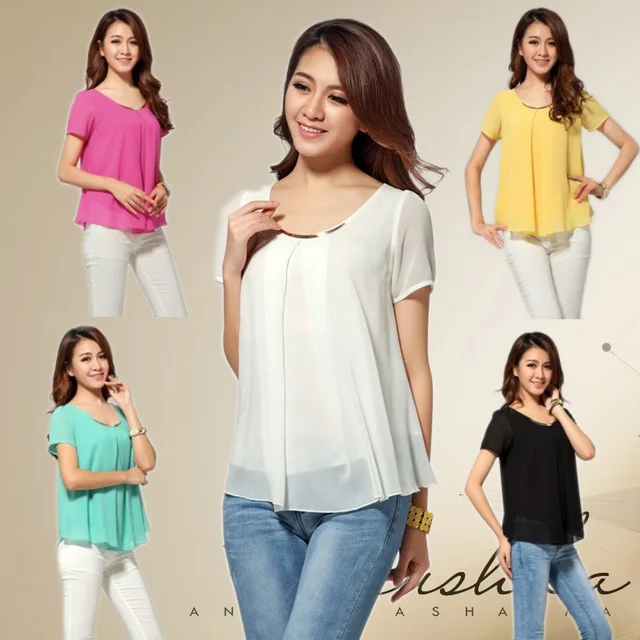Chiffon Blouse For Women Tops Fashion 2014 Summer Ladies Blouses Female Casual Tee Top Clothes Wholesale Chiffon Blouse For Women Tops Fashion 2014 Summer Ladies Blouses Female Casual Tee Top Clothes Wholesale