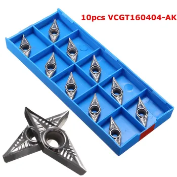 

10pcs VCGT160404-AK Aluminum Insert Lathe Tool turning Tool CNC Tools AL +TIN Alloy Wood