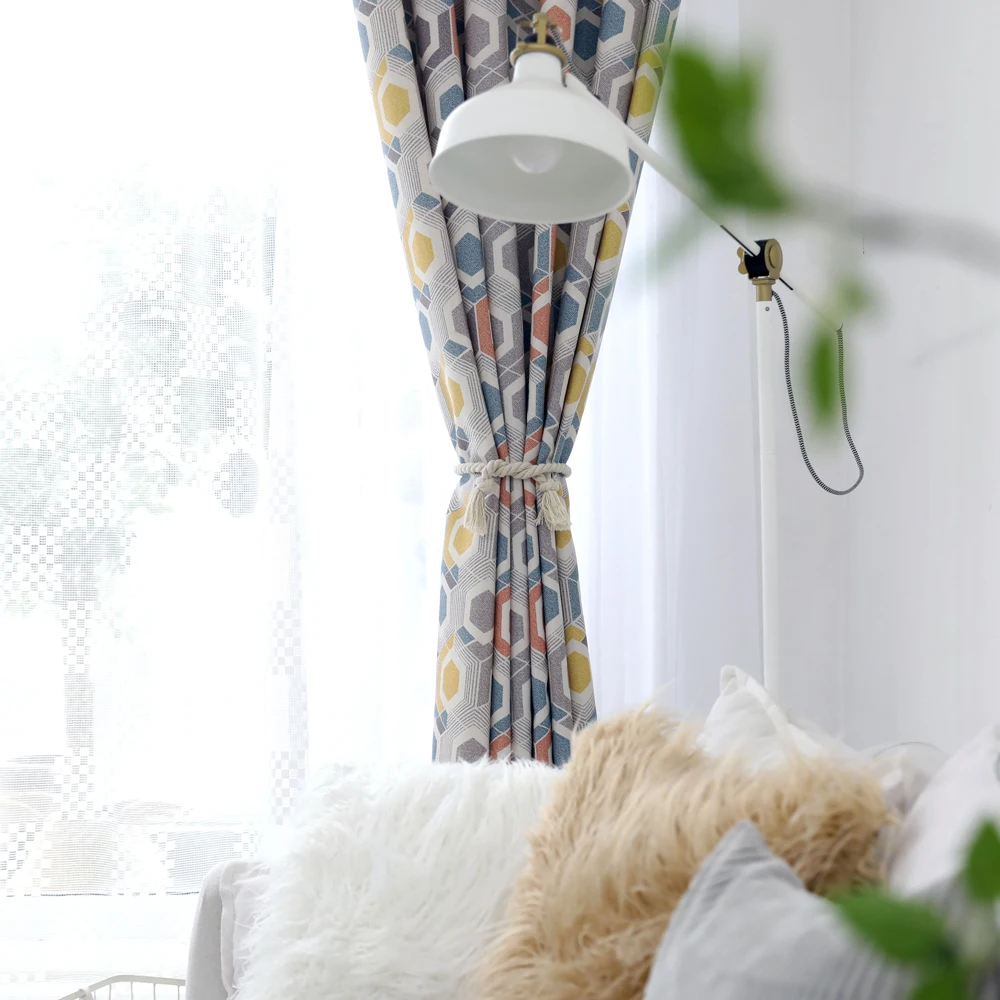 

Fashion Curtain for Living Room for Bedroom Printed Window Treatment Drapes for Bedroom Colorful Pattern Blackout Curtains