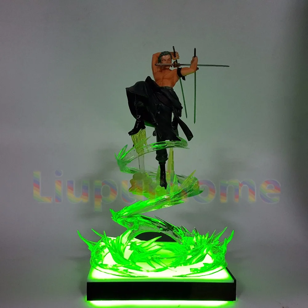 Аниме one piece Roronoa Zoro Led Light Figuarts ZERO 200 мм одна деталь Аниме Зоро Светодиодная лампа база Рождественский Декор ночные светильники