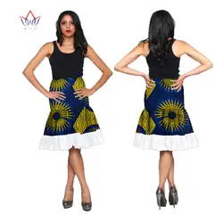 Африканские юбки для женщин Дашики по колено юбка кружева и принт ткань сплайсинга традиционная летняя одежда WY1703